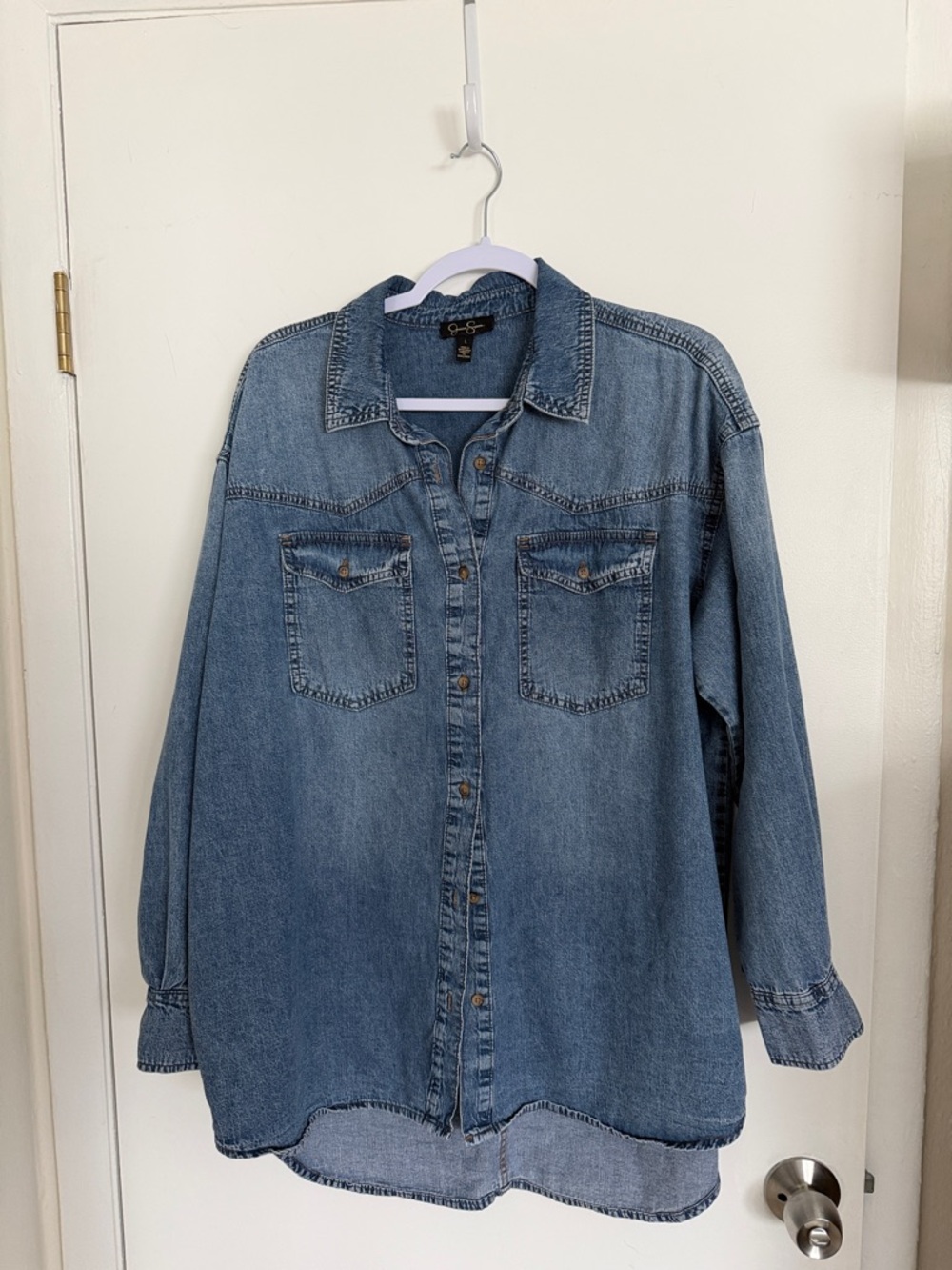 Jessica Simpson Blue Denim Shirt Jacket